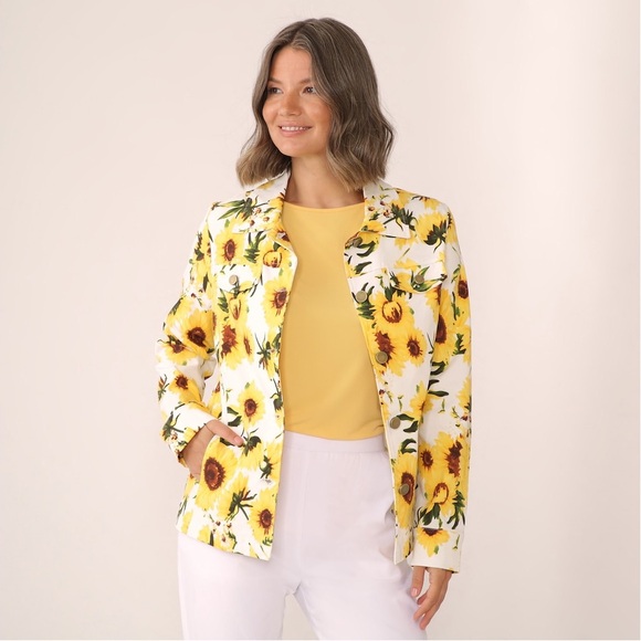 Guillaume Jackets & Blazers - Floral Yellow Women's Jacket